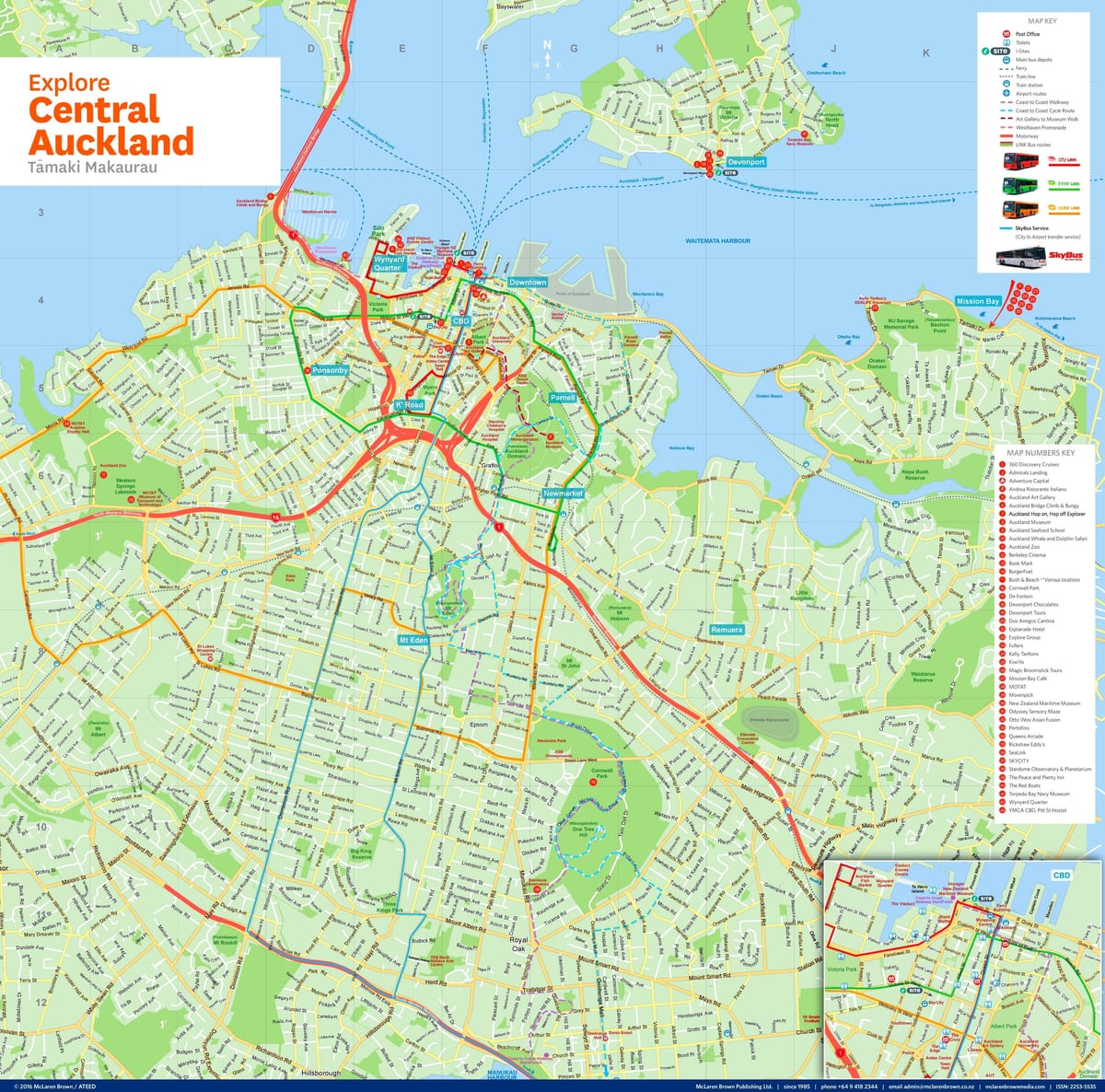 mapa Auckland cbd
