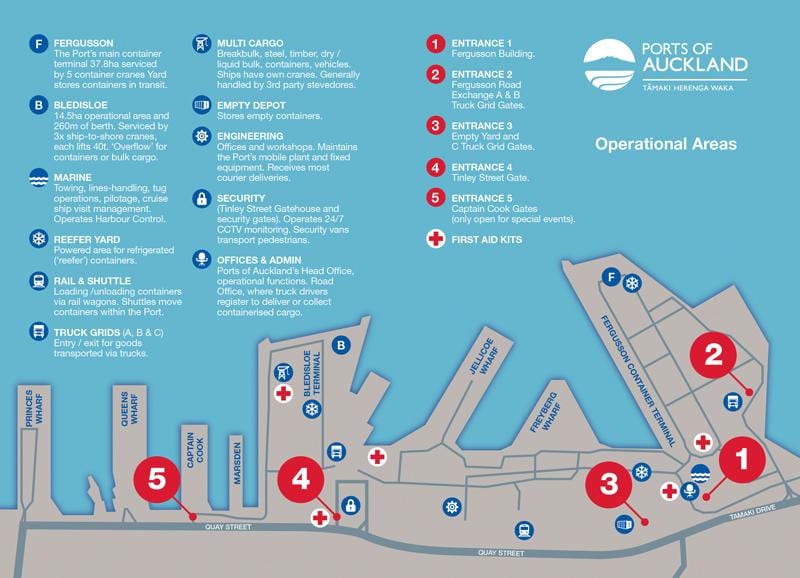 přístav Auckland mapě