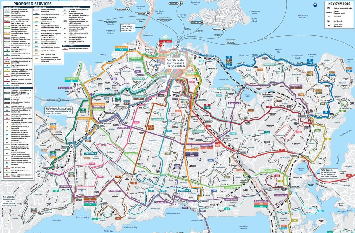 Auckland veřejné dopravy mapu