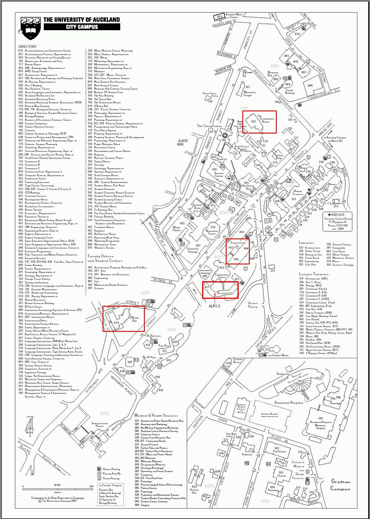 university of Auckland mapě