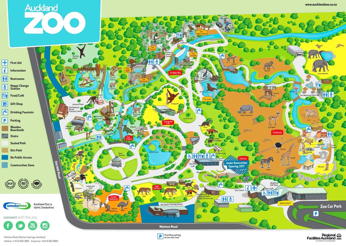 mapa Auckland zoo