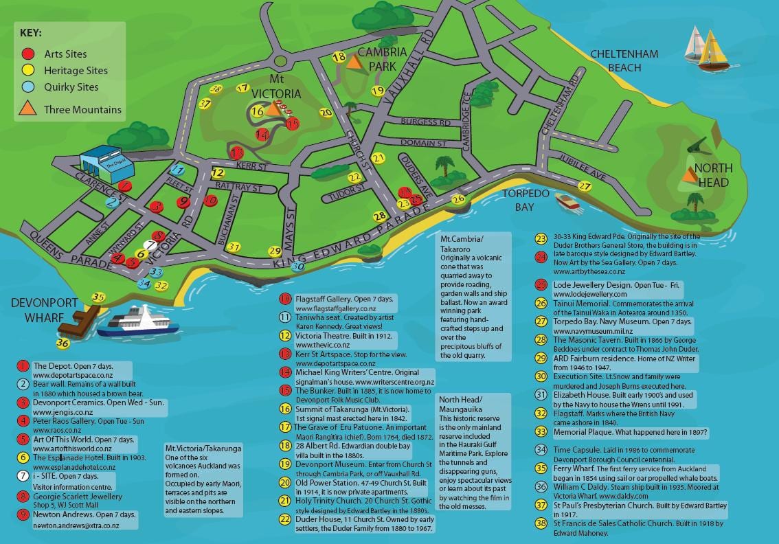 mapa Devonport Auckland