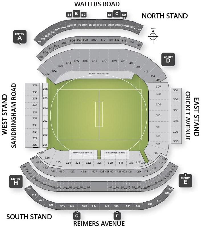 mapa Eden park Auckland