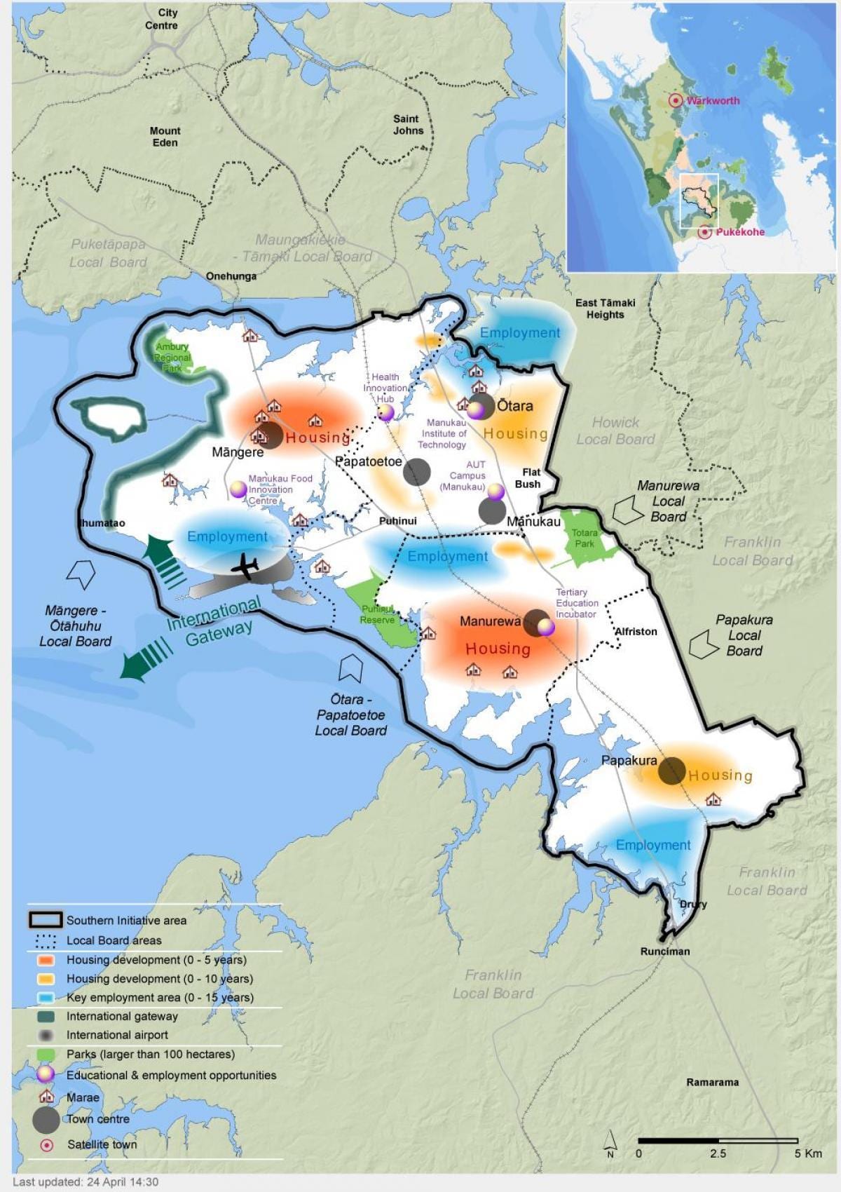 mapa jižní Auckland