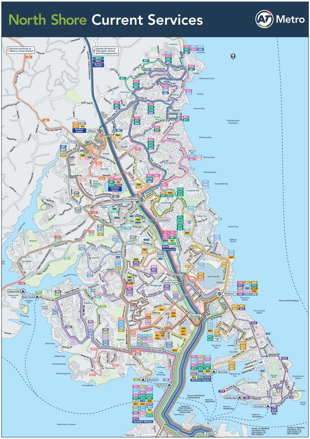 mapa north shore, Auckland