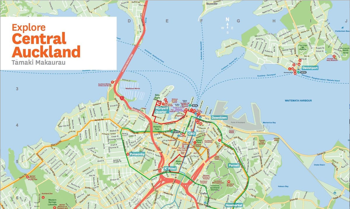mapa Parnell Auckland
