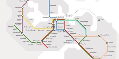 Vlak mapě Auckland