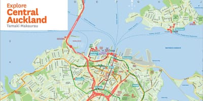 Mapa centrální Auckland