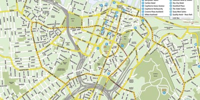 Mapa Auckland centrum města