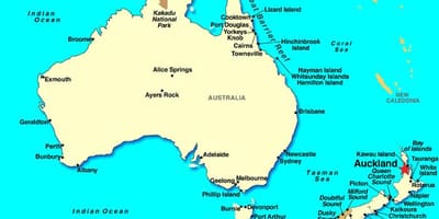 Auckland v mapě světa