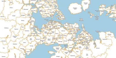 Mapa Aucklandu předměstí