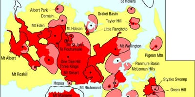 Auckland sopky mapě