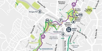 Mapa Henderson, Auckland