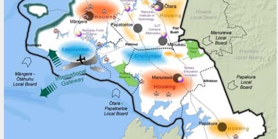 Mapa jižní Auckland